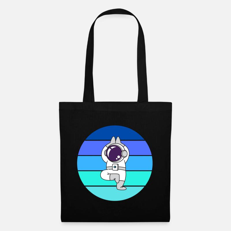 astronaute, flying fusée espace - Sac en tissu - noir