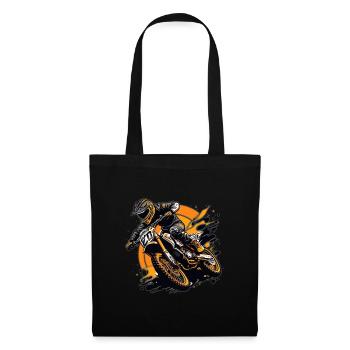 Motocross Fahrer Illustration Orange - Stoffbeutel - Schwarz - Vorne