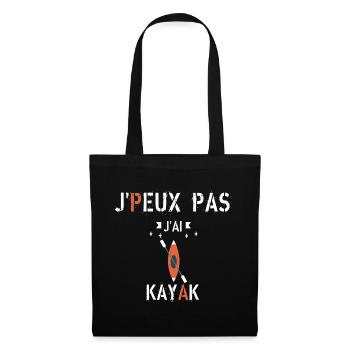 J Peux Pas J Ai kayak - Sac en tissu - noir - Devant