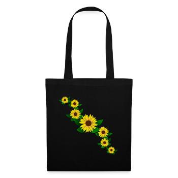 Tournesol jaune tournesol motif fleur floral - Sac en tissu - noir - Devant