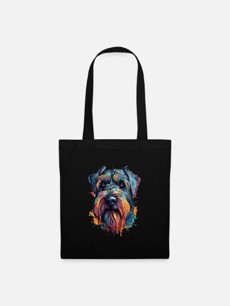 Chien géant-schnauzer coloré - Sac en tissu - noir