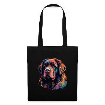 Chien terre-neuvien coloré - Sac en tissu - noir - Devant