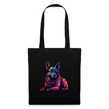 Colorful Norwegian-elkhound - Tote Bag - black - Front