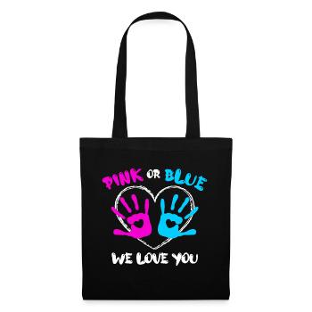 Déclaration des parents enceintes Bébé Bonheur Cœur de famille - Sac en tissu - noir - Devant