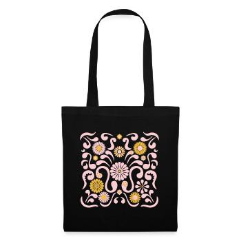Fête des fleurs L Rose et Jaune - Sac en tissu - noir - Devant