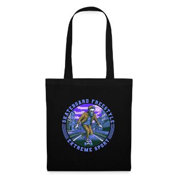 Cool Skull Skeleton Skateboard Skater - Sac en tissu - noir - Devant