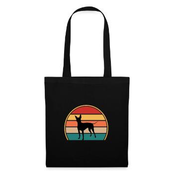 American Hairless Terrier Dog Silhouette Retro - Sac en tissu - noir - Devant