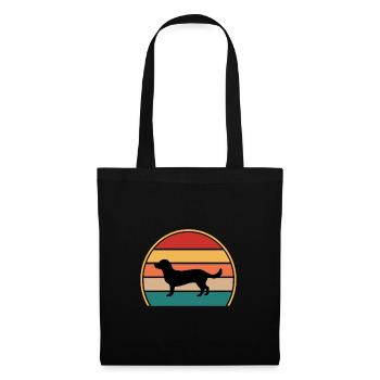 Alpine Dachsbracke Dog Silhouette Retro Sunset - Tote Bag - black - Front
