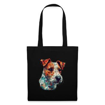Buntes Russel-Terrier-Kunstdesign - Stoffbeutel - Schwarz - Vorne