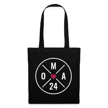 Oma 24 - Oma Herz - Oma 2024 - Stoffbeutel - Schwarz - Vorne
