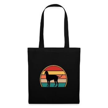Billy Dog Silhouette Vintage Sunset pour les amoureux des chiens - Sac en tissu - noir - Devant