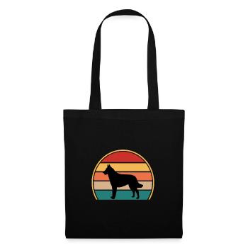 Belgischer Schäferhund Laekenois Hundesilhouette Retro - Stoffbeutel - Schwarz - Vorne