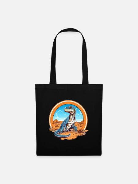 Lizard in Desert Landscape Design - Tote Bag - black