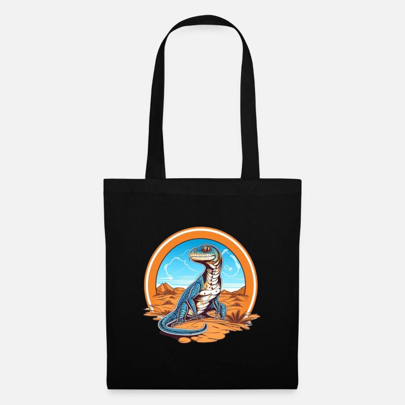 Lizard in Desert Landscape Design - Tote Bag - black