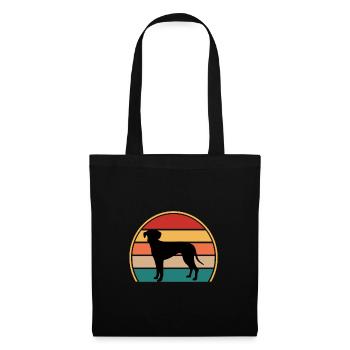 Blue Lacy Dog Lover Silhouette Vintage Sunset - Sac en tissu - noir - Devant