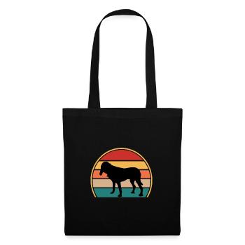Bluetick Coonhound Dog Silhouette Retro Sunset - Tote Bag - black - Front