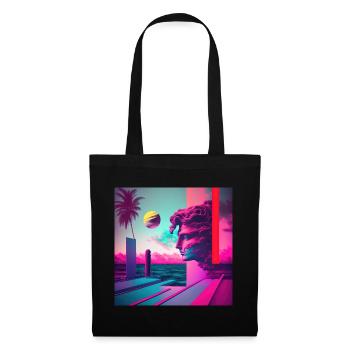 Eine Vaporwave Erkundung von Nostalgie & Ästhetik - Stoffbeutel - Schwarz - Vorne