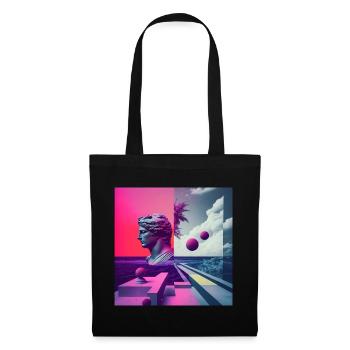 Ein Vaporwave Fusion von Moderne und der Antike - Stoffbeutel - Schwarz - Vorne
