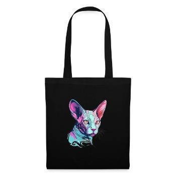 Bunte Sphynx-Katze - Stoffbeutel - Schwarz - Vorne