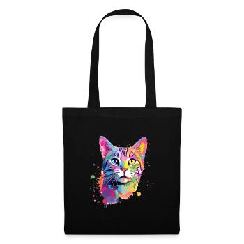 Colorful American-shorthair cat - Tote Bag - black - Front