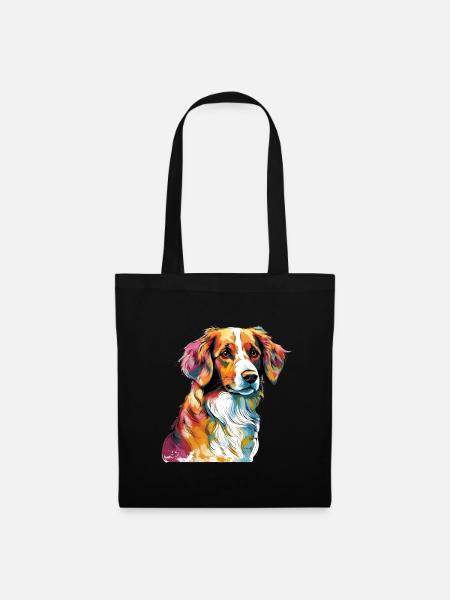 Bunte Nederlandse Kooikerhondje - Stoffbeutel - Schwarz