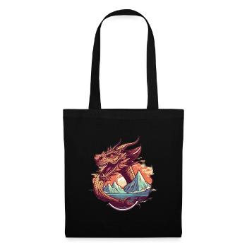 Rêve de dragon légendaire avec panorama de montagne - Sac en tissu - noir - Devant