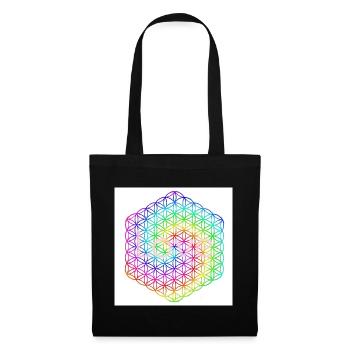 Flower of Life - 5th Dimension - Mandala - love - Tote Bag - black - Front