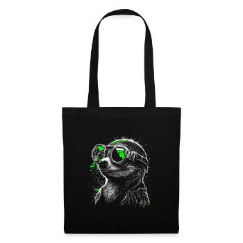 Cool futuristic steampunk meerkat green - Tote Bag - black - Front