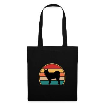 Canadian Eskimo Dog Love Silhouette Vintage Sunset - Sac en tissu - noir - Devant