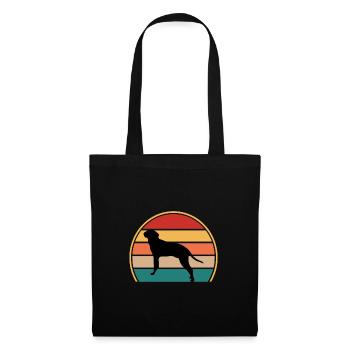 Braque Saint Germain Dog Silhouette Retro Sunset - Tote Bag - black - Front