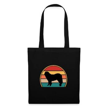 Caucasian Shepherd Dog Silhouette Retro Sunset - Tote Bag - black - Front