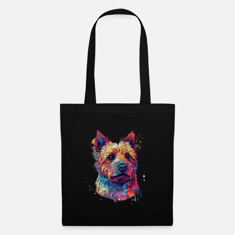 Norwich-terrier coloré - Sac en tissu - noir