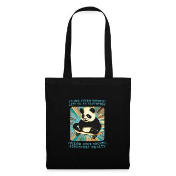 L’aventure de Panda sur roues - Sac en tissu - noir - Devant