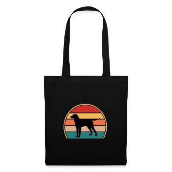 Pelly Coated Retriever Dog Silhouette Retro Sunset - Sac en tissu - noir - Devant