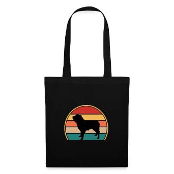 Dutch Smoushond Dog Love Silhouette Vintage Sunset - Sac en tissu - noir - Devant