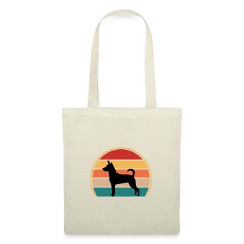 Decker Rat Terrier Dog Silhouette Retro Sunset - Sac en tissu - nature - Devant