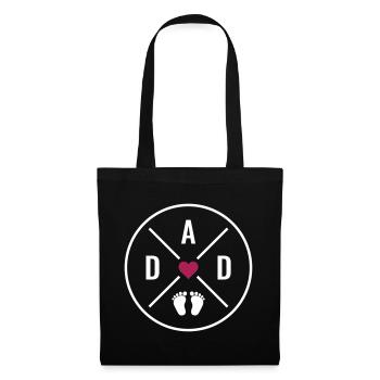PAPA coeur bébé bébé pieds papa amour fête des pères papa - Sac en tissu - noir - Devant