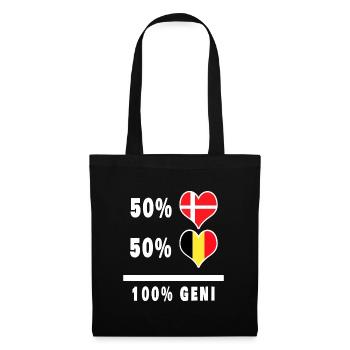 Belgique et Danemark 100% Genius Flag - Sac en tissu - noir - Devant