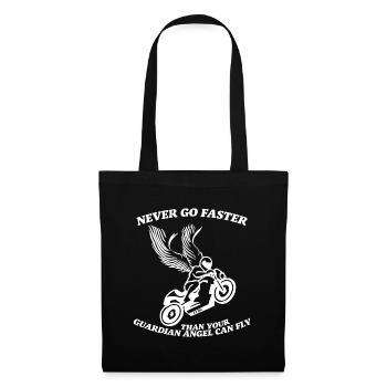 N’allez jamais plus vite que votre ange gardien ne peut voler - Sac en tissu - noir - Devant