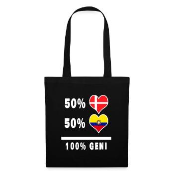 Equateur et Danemark 100% drapeau de génie - Sac en tissu - noir - Devant