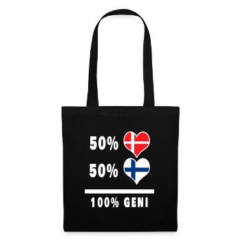Finlande et Danemark 100% drapeau de génie - Sac en tissu - noir - Devant