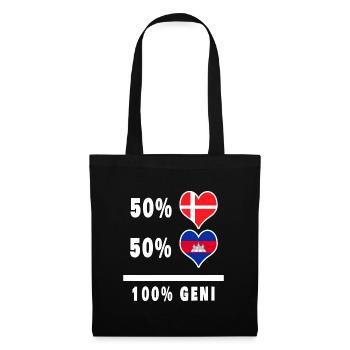 Cambodge et Danemark 100% drapeau de génie - Sac en tissu - noir - Devant