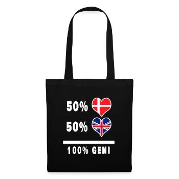Drapeau 100% génie de la Grande-Bretagne et du Danemark - Sac en tissu - noir - Devant