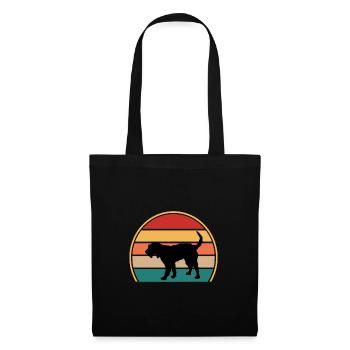 Griffon Nivernais Chien Amour Silhouette Rétro Coucher de Soleil - Sac en tissu - noir - Devant