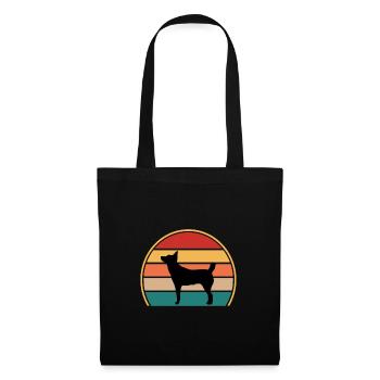 Lièvre Indian Dog Lover Silhouette Vintage Sunset - Sac en tissu - noir - Devant
