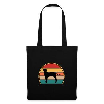 Hannover Windhund Hundeliebhaber Silhouette Vintage Sonnenuntergang - Stoffbeutel - Schwarz - Vorne