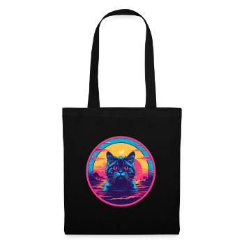 Chat Sunrise - Sac en tissu - noir - Devant
