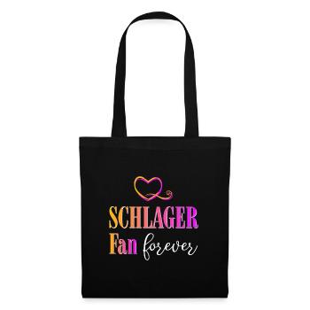 Schlager Fan forever - Stoffbeutel - Schwarz - Vorne