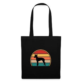 Mexikanischer haarloser Hundeliebhaber Silhouette Retro Sonnenuntergang - Stoffbeutel - Schwarz - Vorne