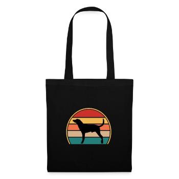 Léopard Chien Chien Amoureux Silhouette Vintage Coucher de Soleil - Sac en tissu - noir - Devant